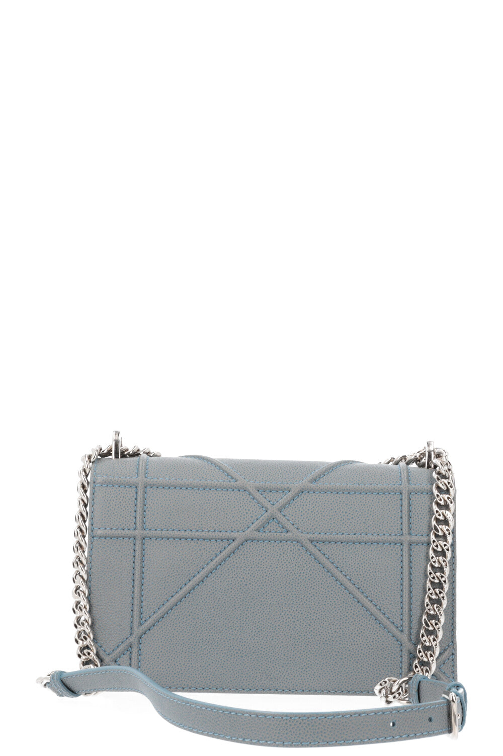 CHRISTIAN DIOR Diorama Crossbody Bag Grained Calfskin Blue