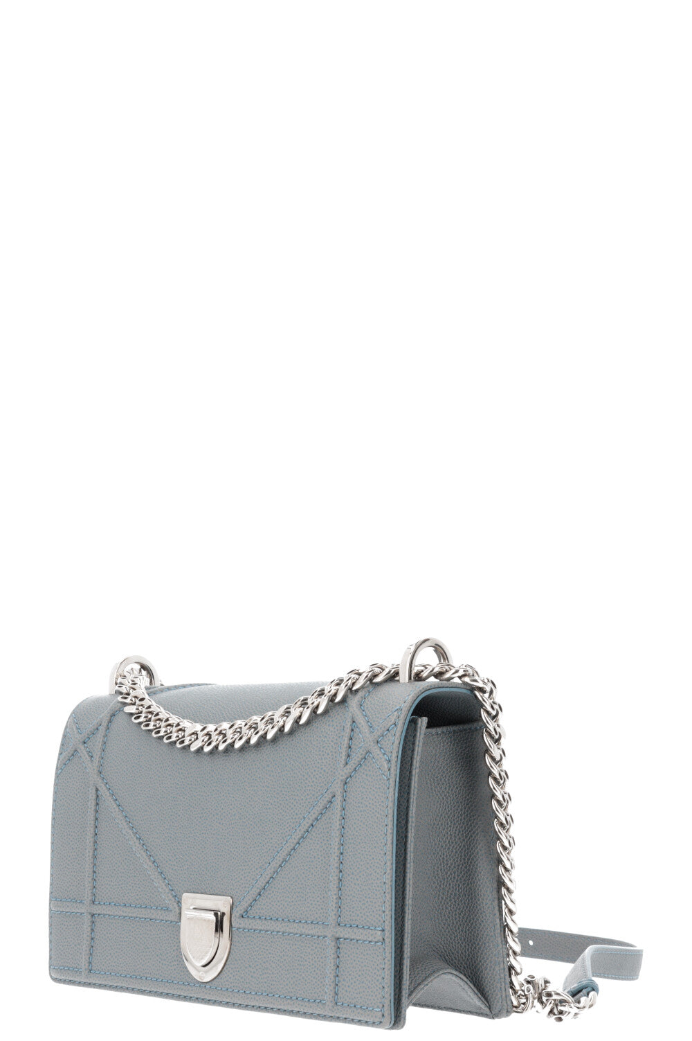 CHRISTIAN DIOR Diorama Crossbody Bag Grained Calfskin Blue