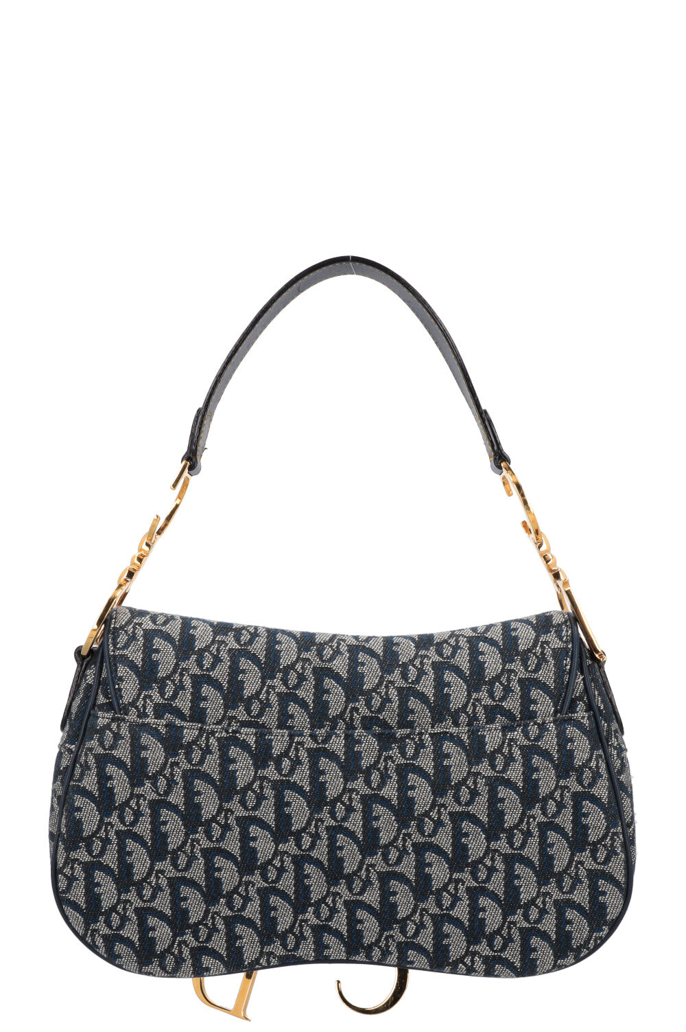 CHRISTIAN DIOR 2000 Double Saddle Bag Oblique Blue