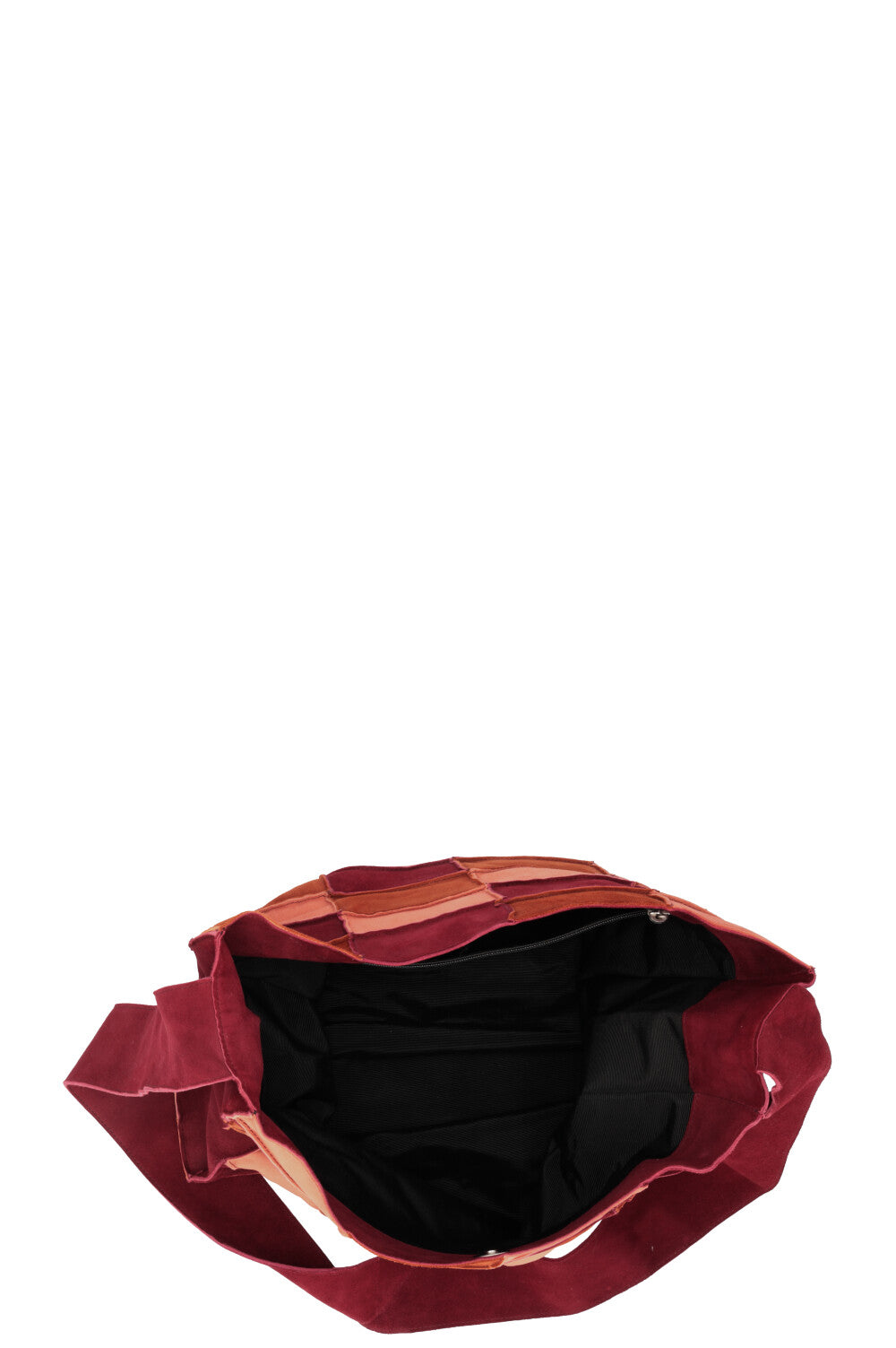 CHANEL Patchwork Tote Bag Suede Brown Bordeaux