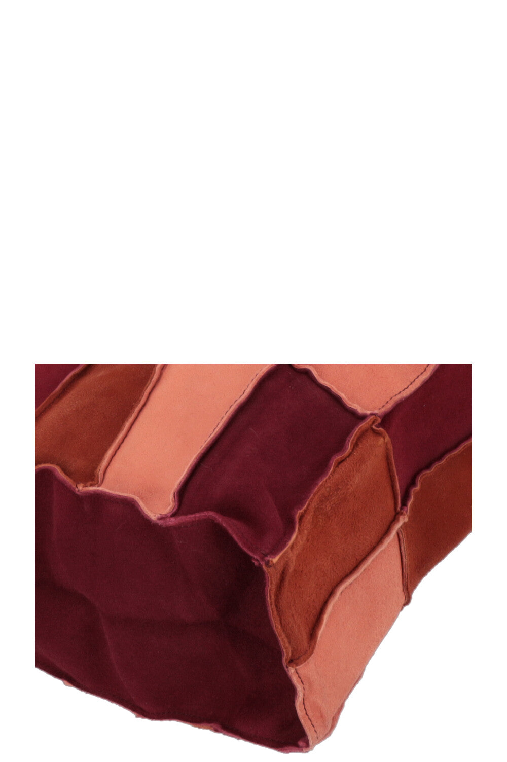 CHANEL Patchwork Tote Bag Suede Brown Bordeaux