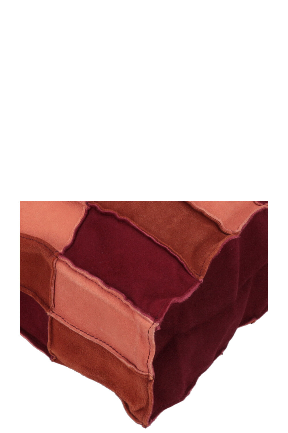 CHANEL Patchwork Tote Bag Suede Brown Bordeaux