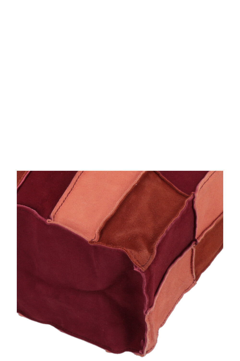 CHANEL Patchwork Tote Bag Suede Brown Bordeaux