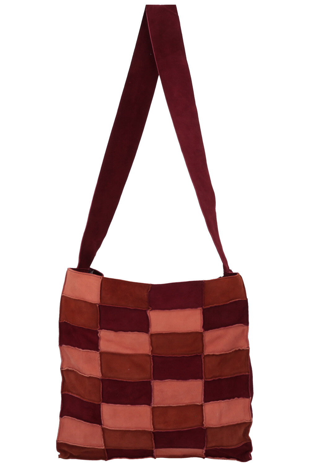 CHANEL Patchwork Tote Bag Suede Brown Bordeaux