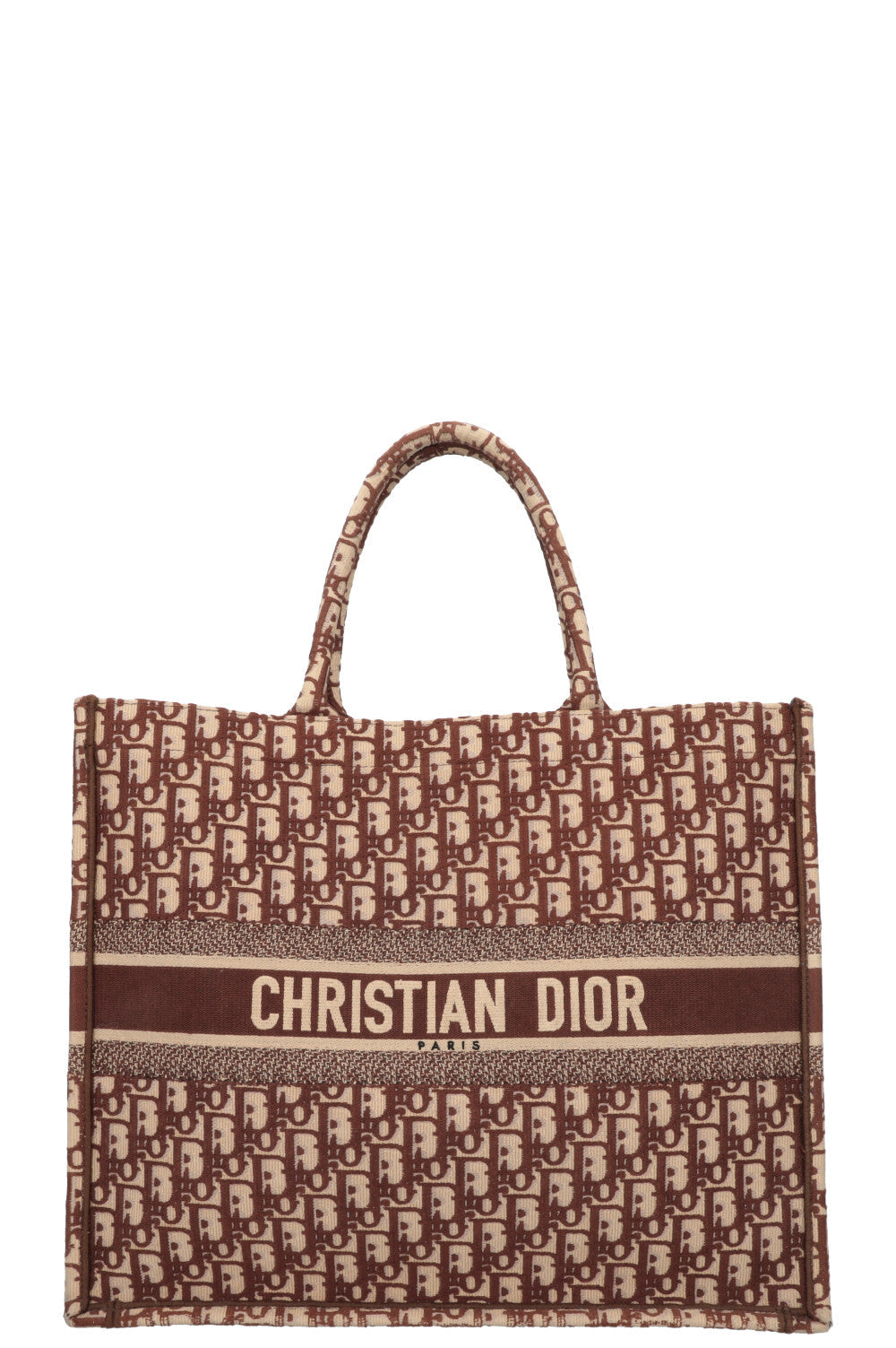 CHRISTIAN DIOR Book Tote Medium Oblique Brown