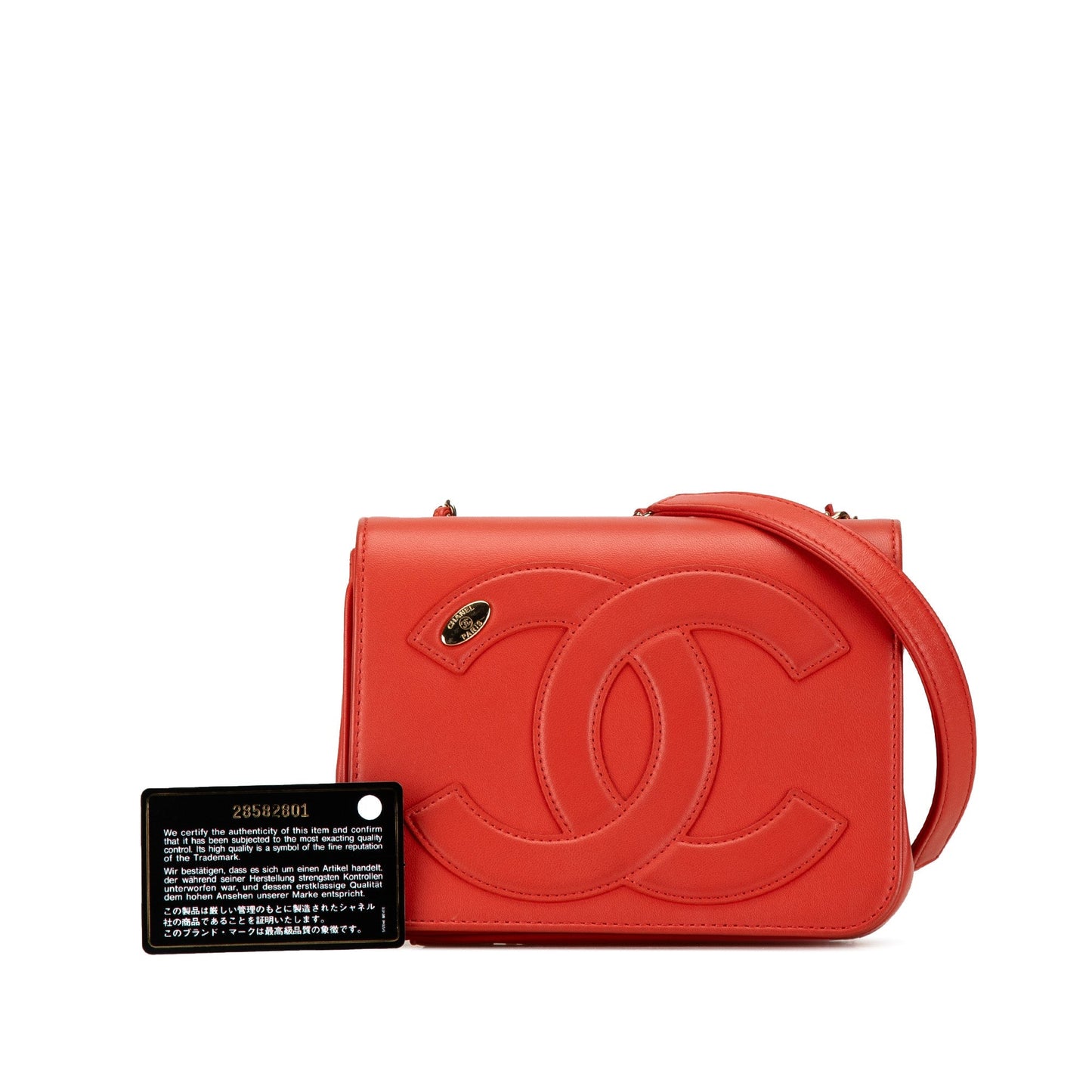 Red Chanel Lambskin CC Mania Flap Crossbody Bag