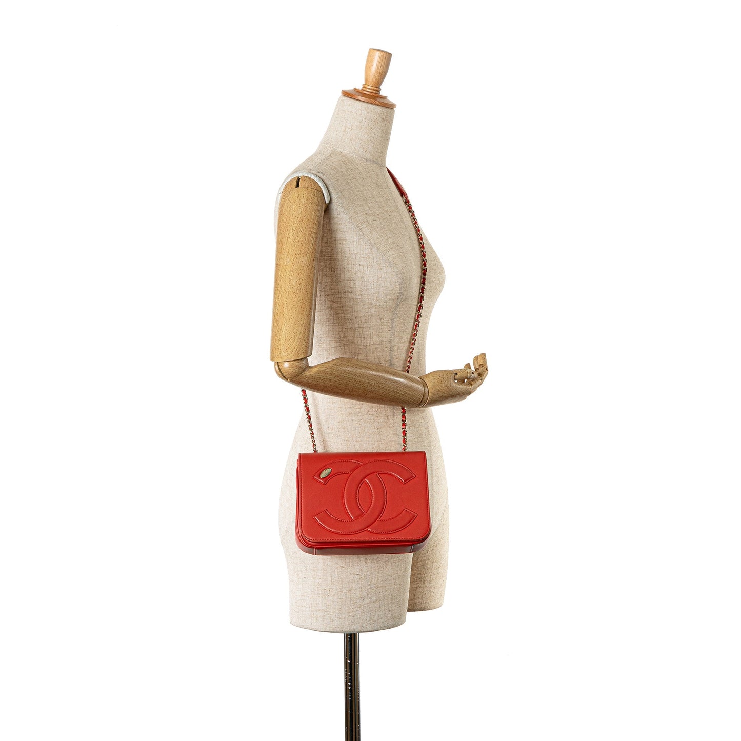 Red Chanel Lambskin CC Mania Flap Crossbody Bag
