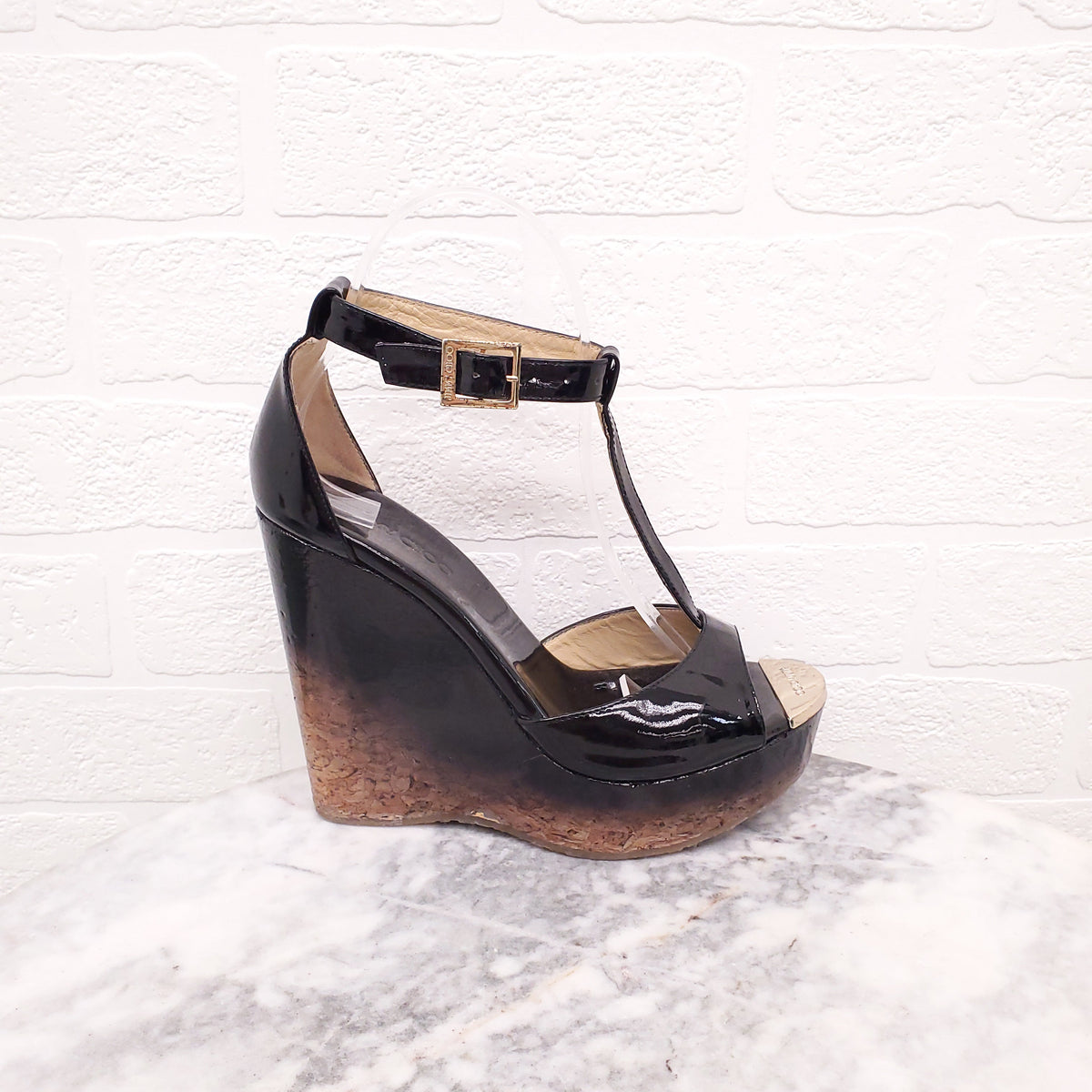 JIMMY CHOO OMBRE WEDGES - SIZE 37