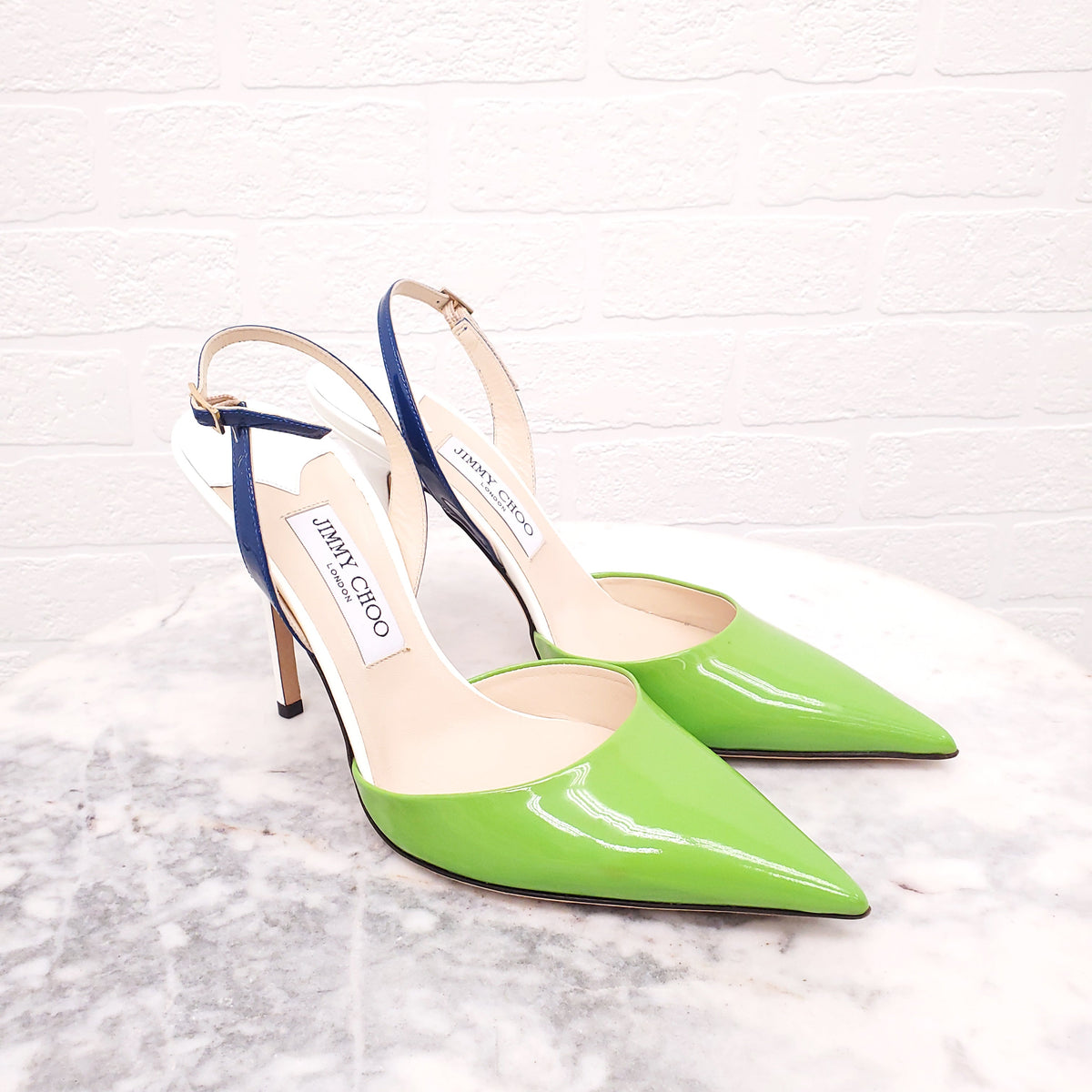 JIMMY CHOOSE 3 TONE PATENT HEELS - SIZE 40