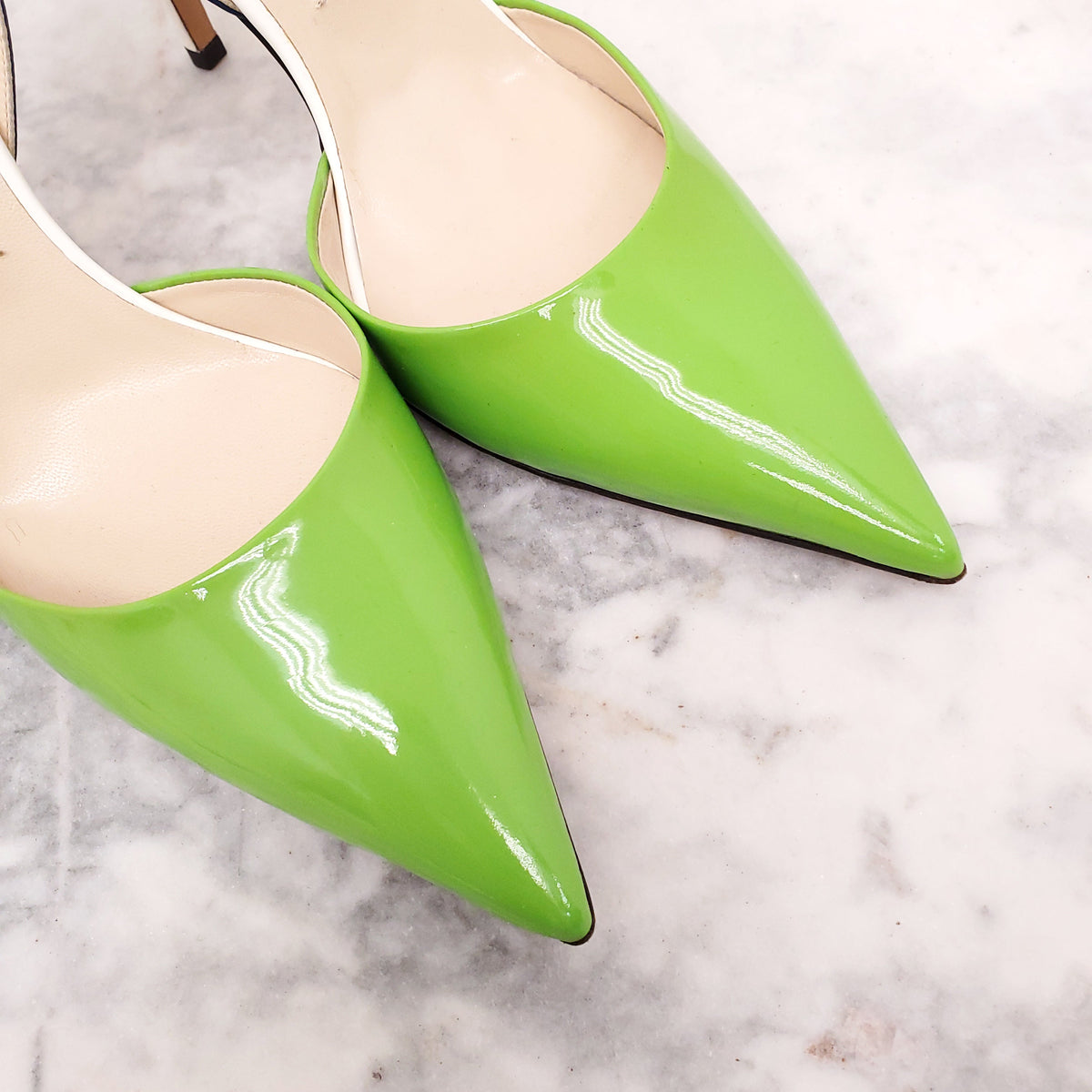 JIMMY CHOOSE 3 TONE PATENT HEELS - SIZE 40