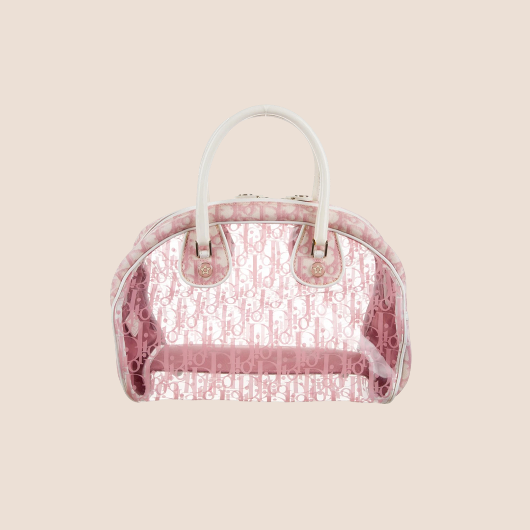 CHRISTIAN DIOR PINK GIRLY RAIN BOWLER BAG