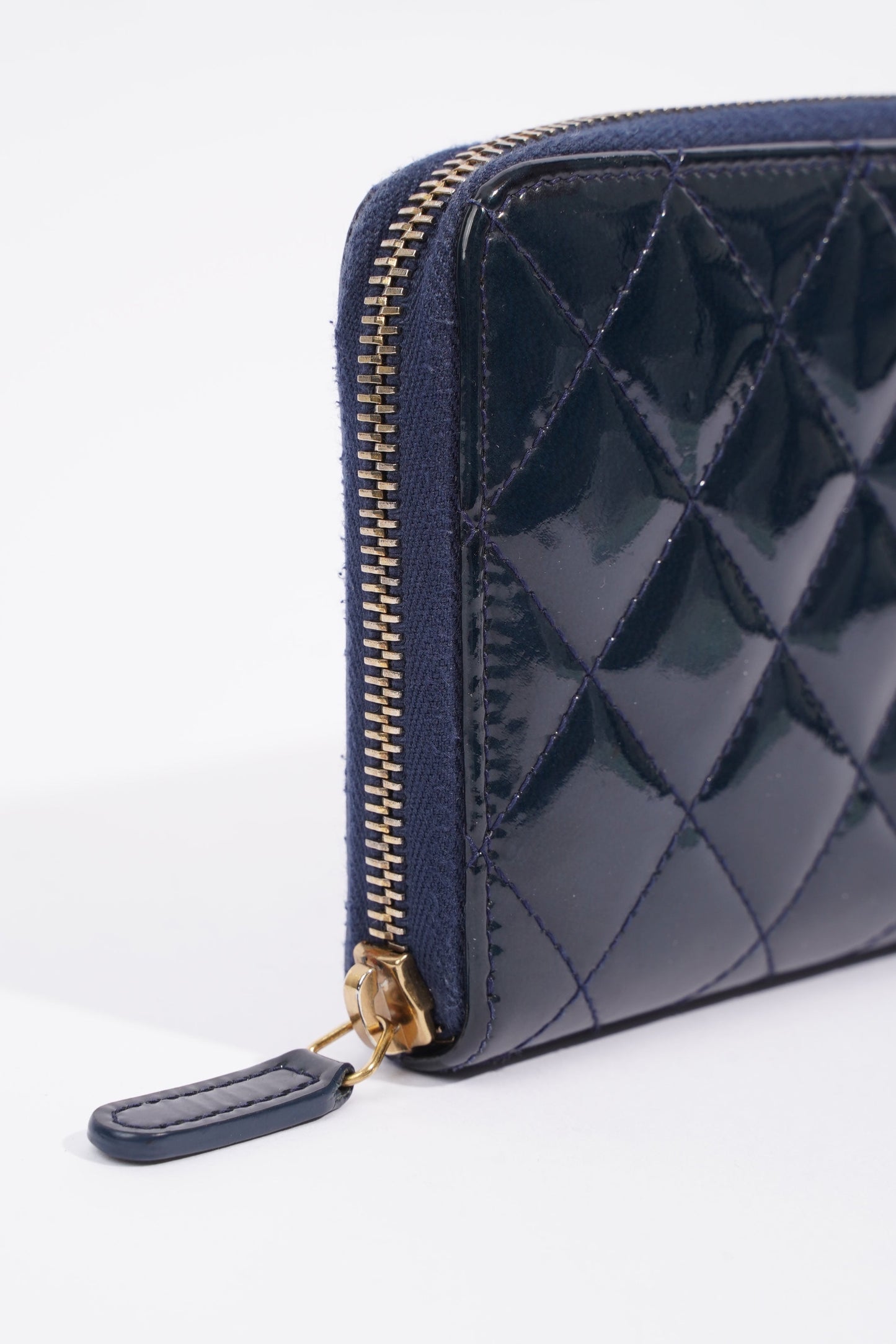 Chanel Long Wallet Midnight Blue Patent Leather