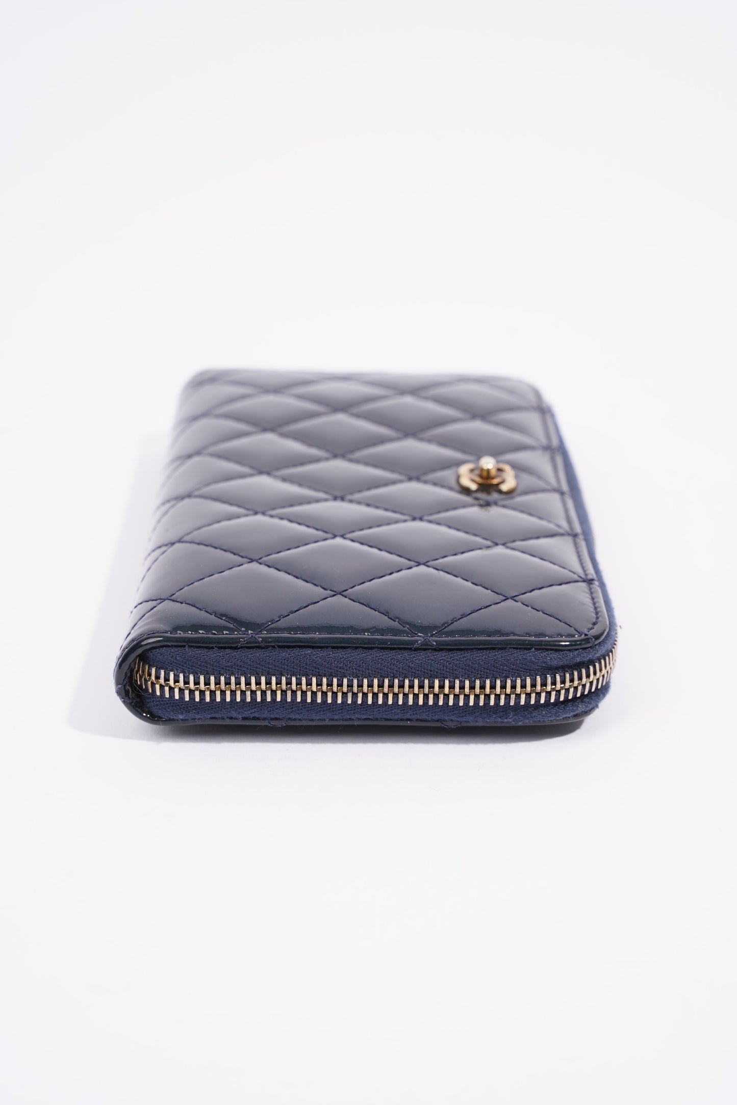 Chanel Long Wallet Midnight Blue Patent Leather