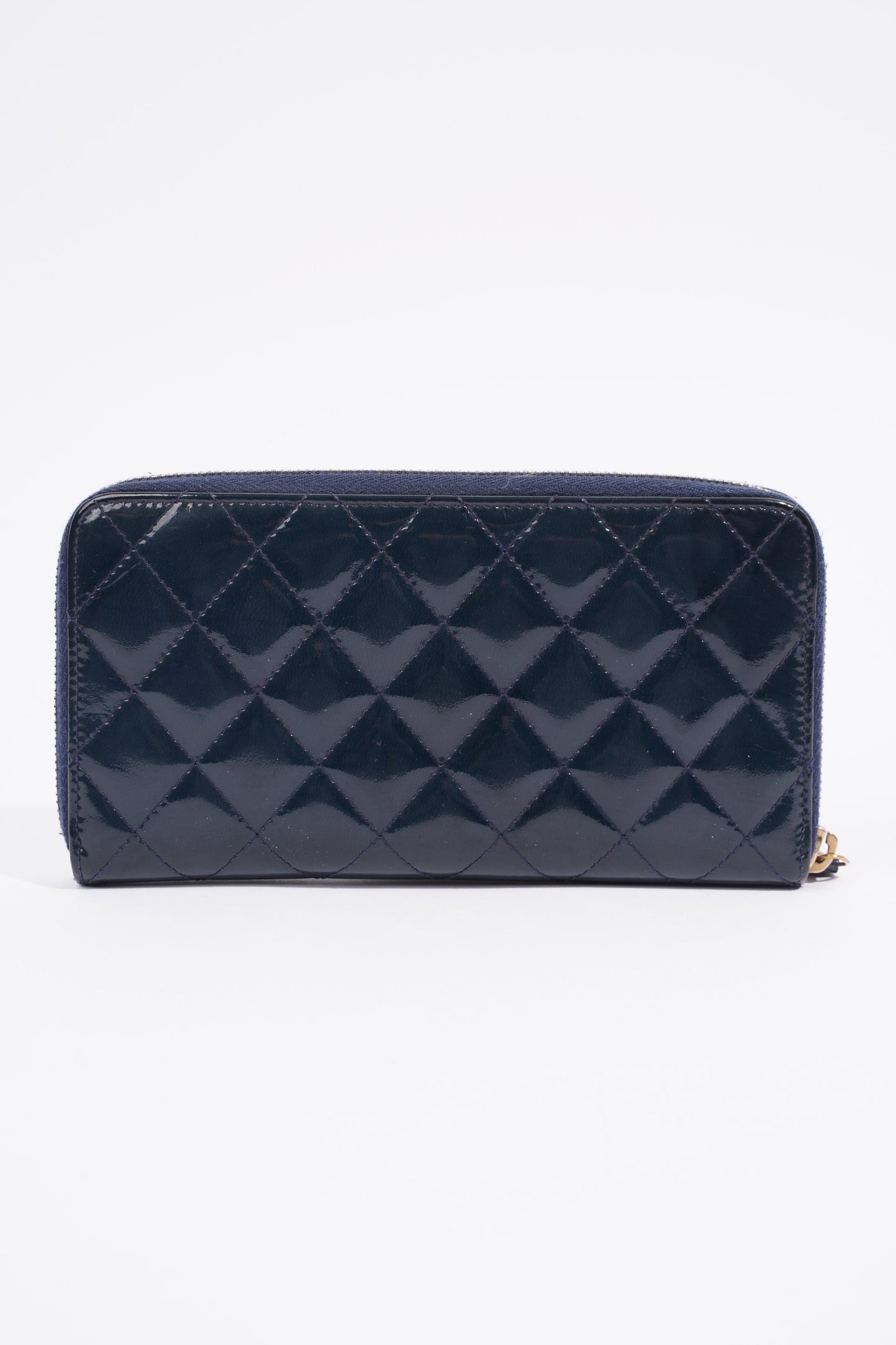 Chanel Long Wallet Midnight Blue Patent Leather