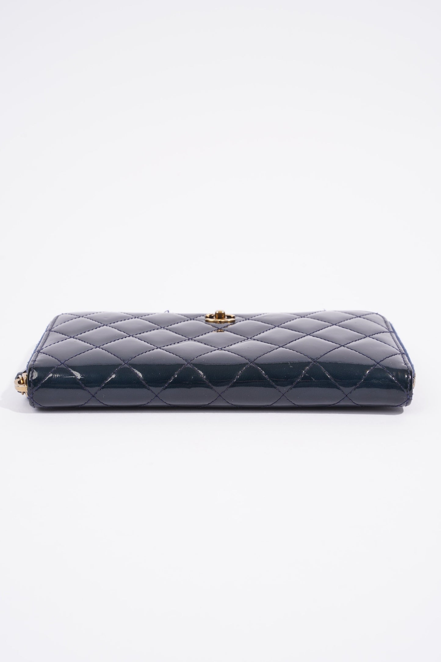 Chanel Long Wallet Midnight Blue Patent Leather