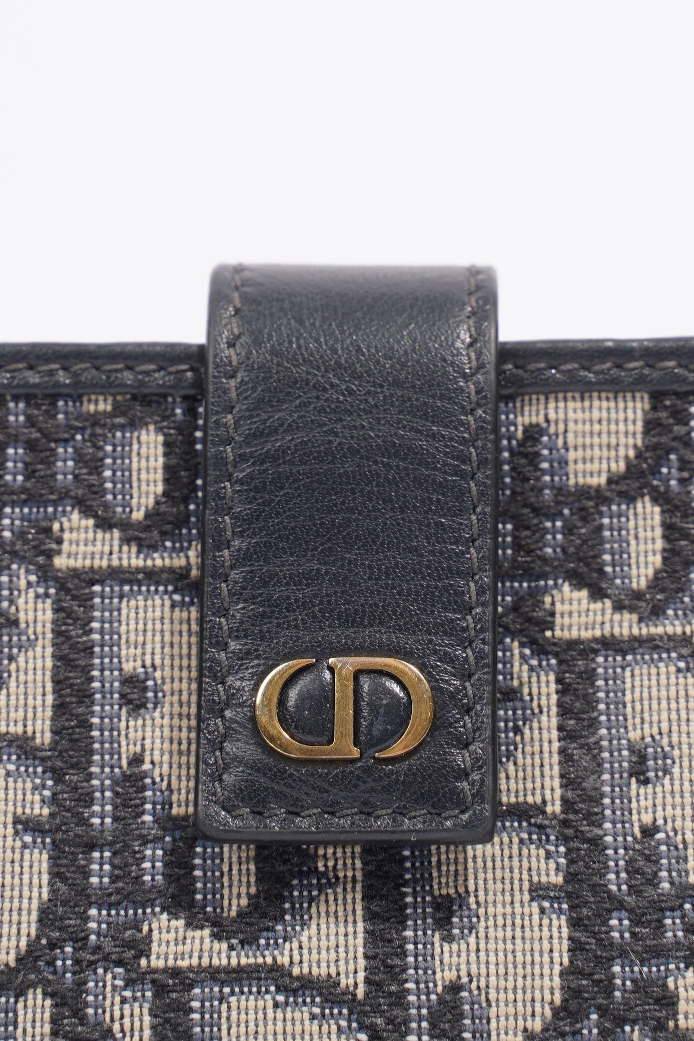 Christian Dior 5 Card Holder Blue And Grey Oblique Leather