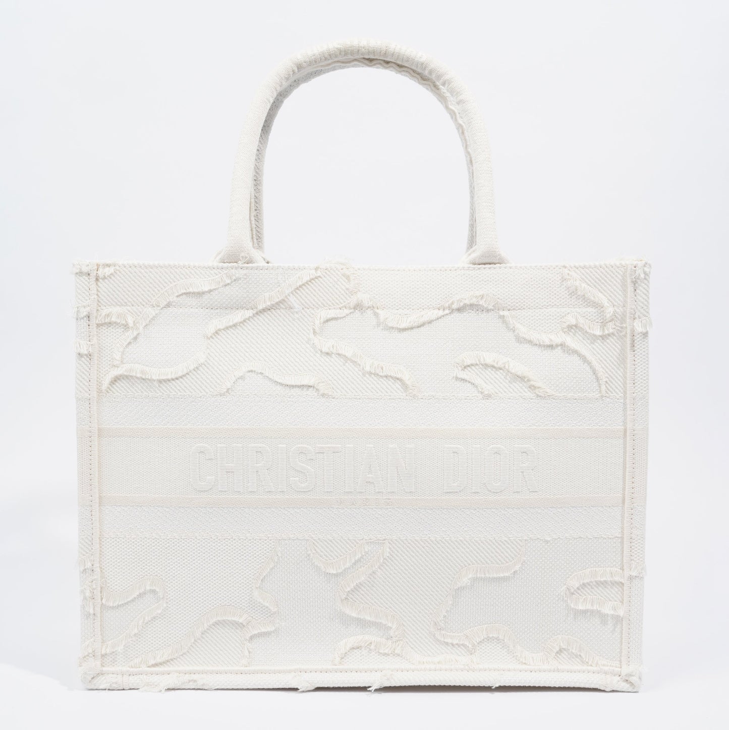 Christian Dior Book Tote Cream Canvas Medium