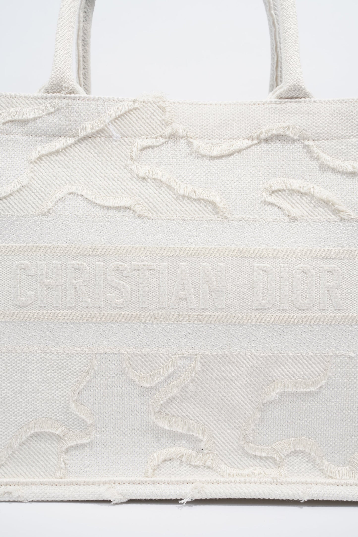 Christian Dior Book Tote Cream Canvas Medium