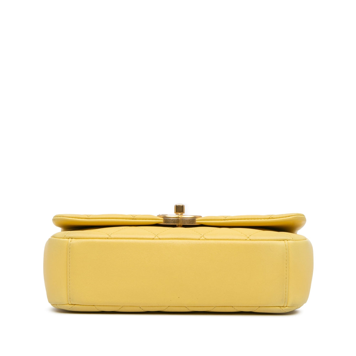 Yellow Chanel Quilted Lambskin Chain Is More Flap Satchel