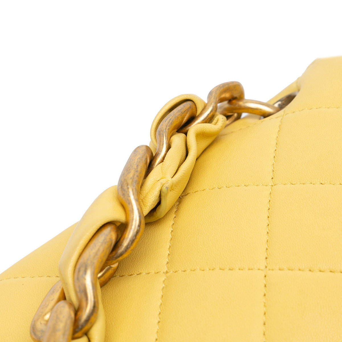 Yellow Chanel Quilted Lambskin Chain Is More Flap Satchel