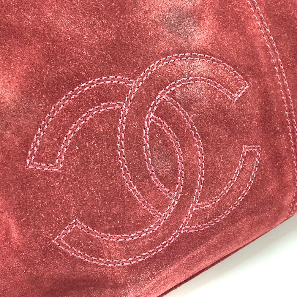 CHANEL Shoulder Bag suede Bordeaux CC COCO Mark Plastic Chain Women Used