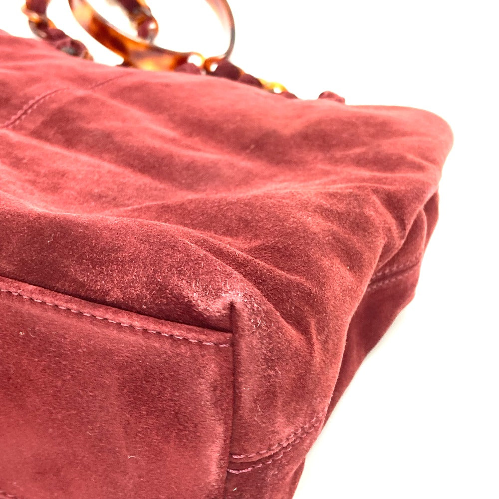 CHANEL Shoulder Bag suede Bordeaux CC COCO Mark Plastic Chain Women Used