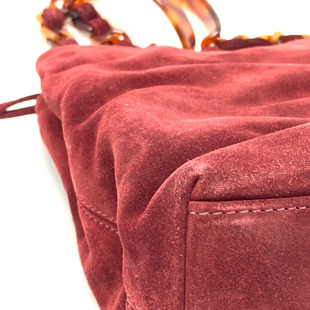 CHANEL Shoulder Bag suede Bordeaux CC COCO Mark Plastic Chain Women Used
