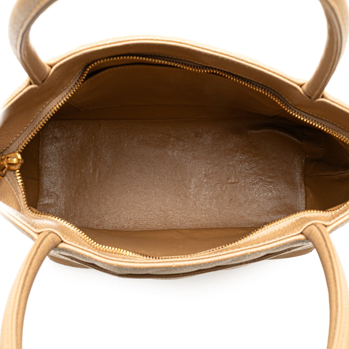 Tan Chanel Caviar Medallion Tote