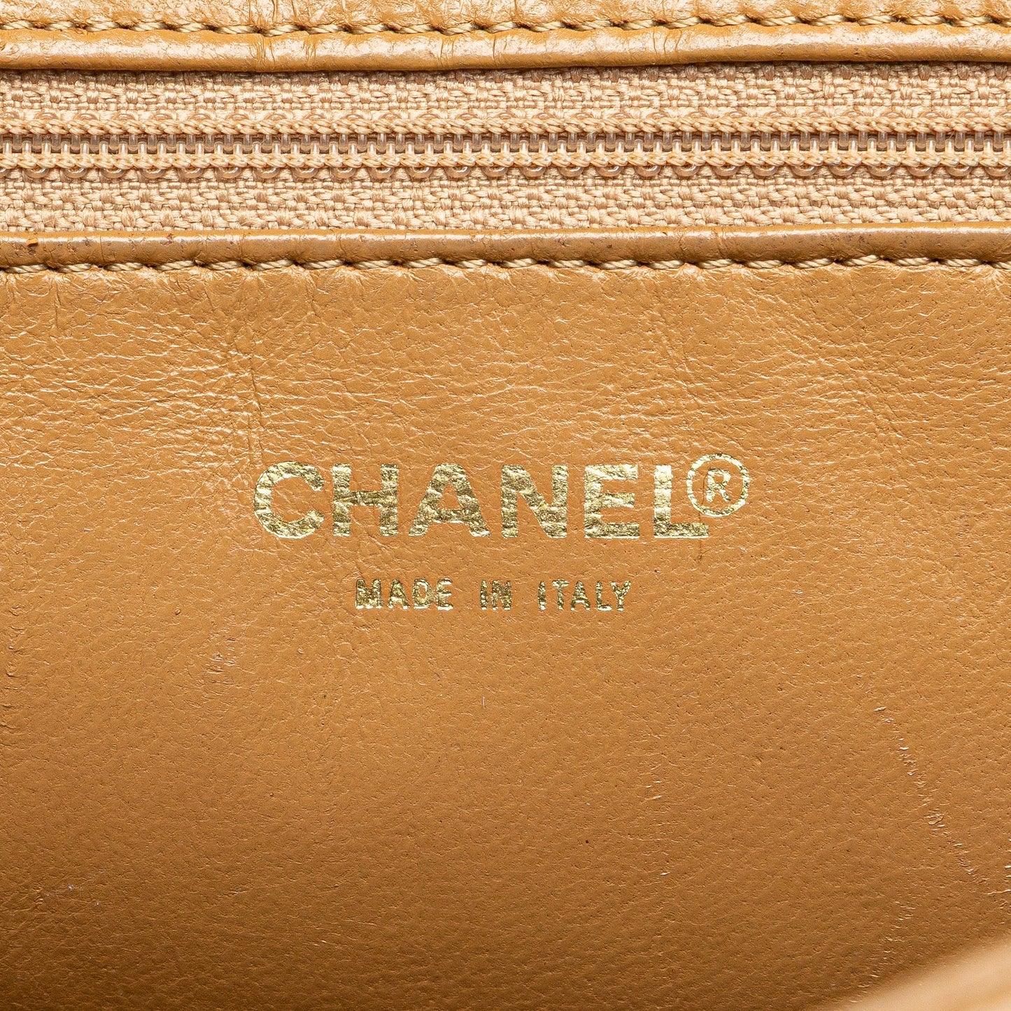 Tan Chanel Caviar Medallion Tote
