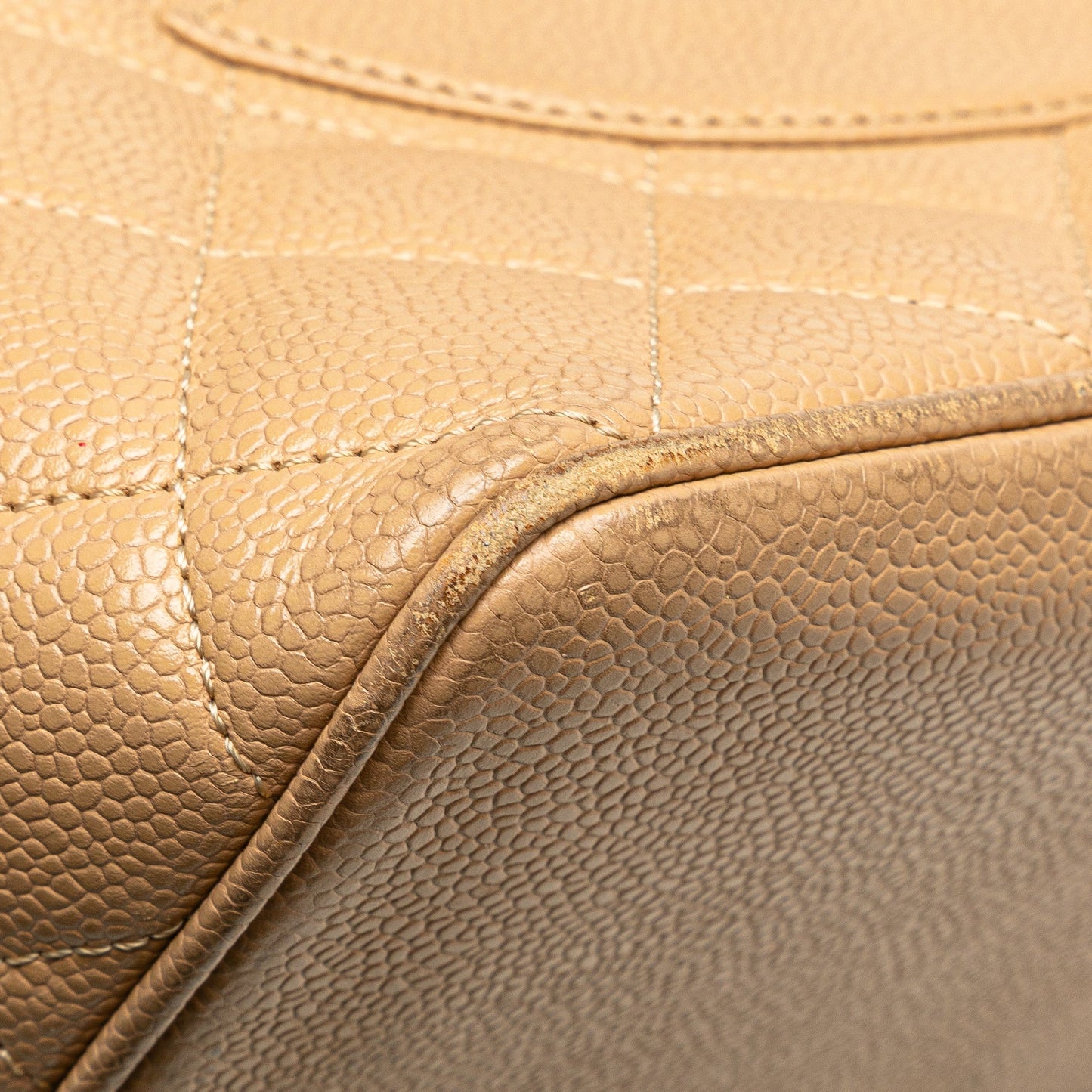 Tan Chanel Caviar Medallion Tote