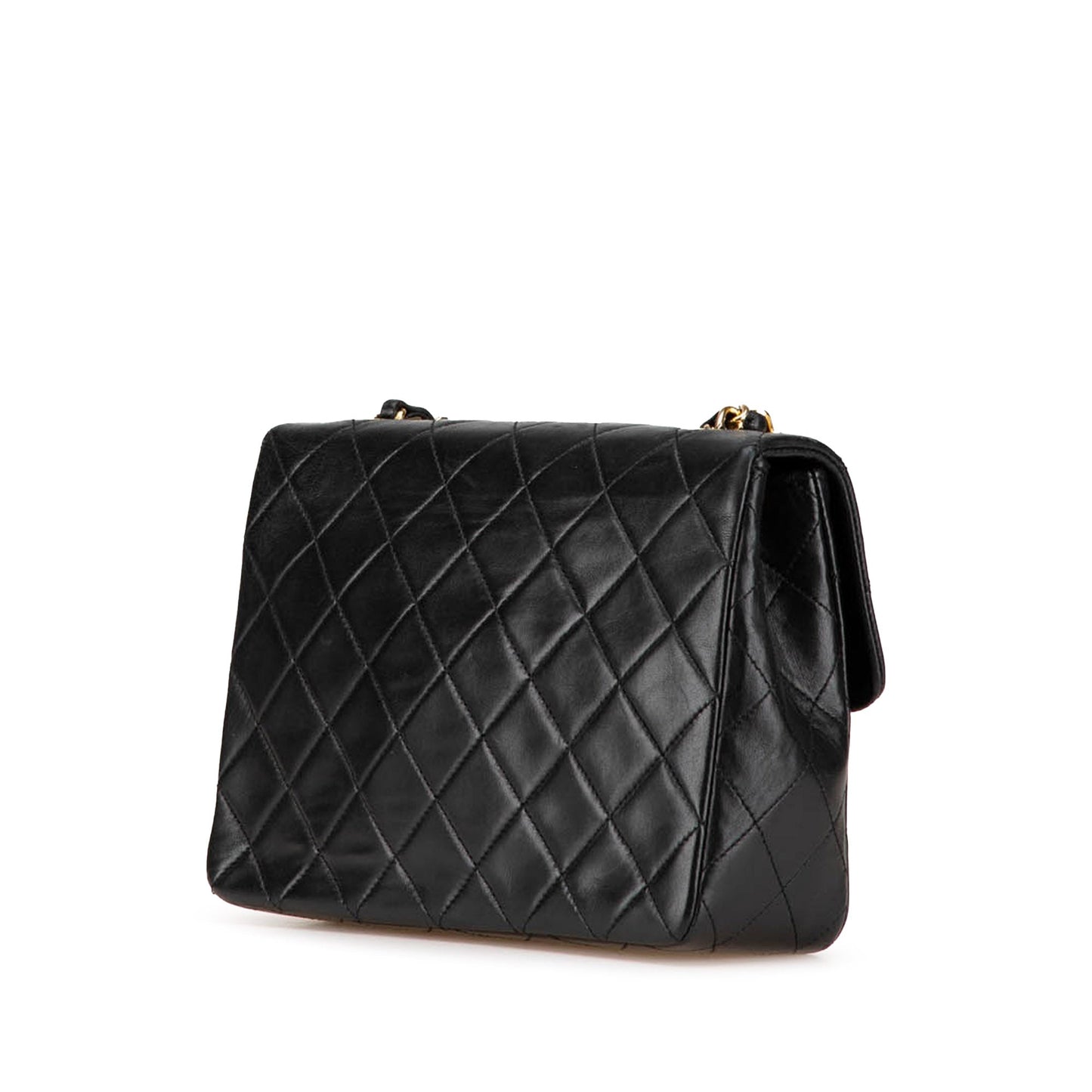 Black Chanel Mini Square Classic Lambskin Flap Crossbody Bag