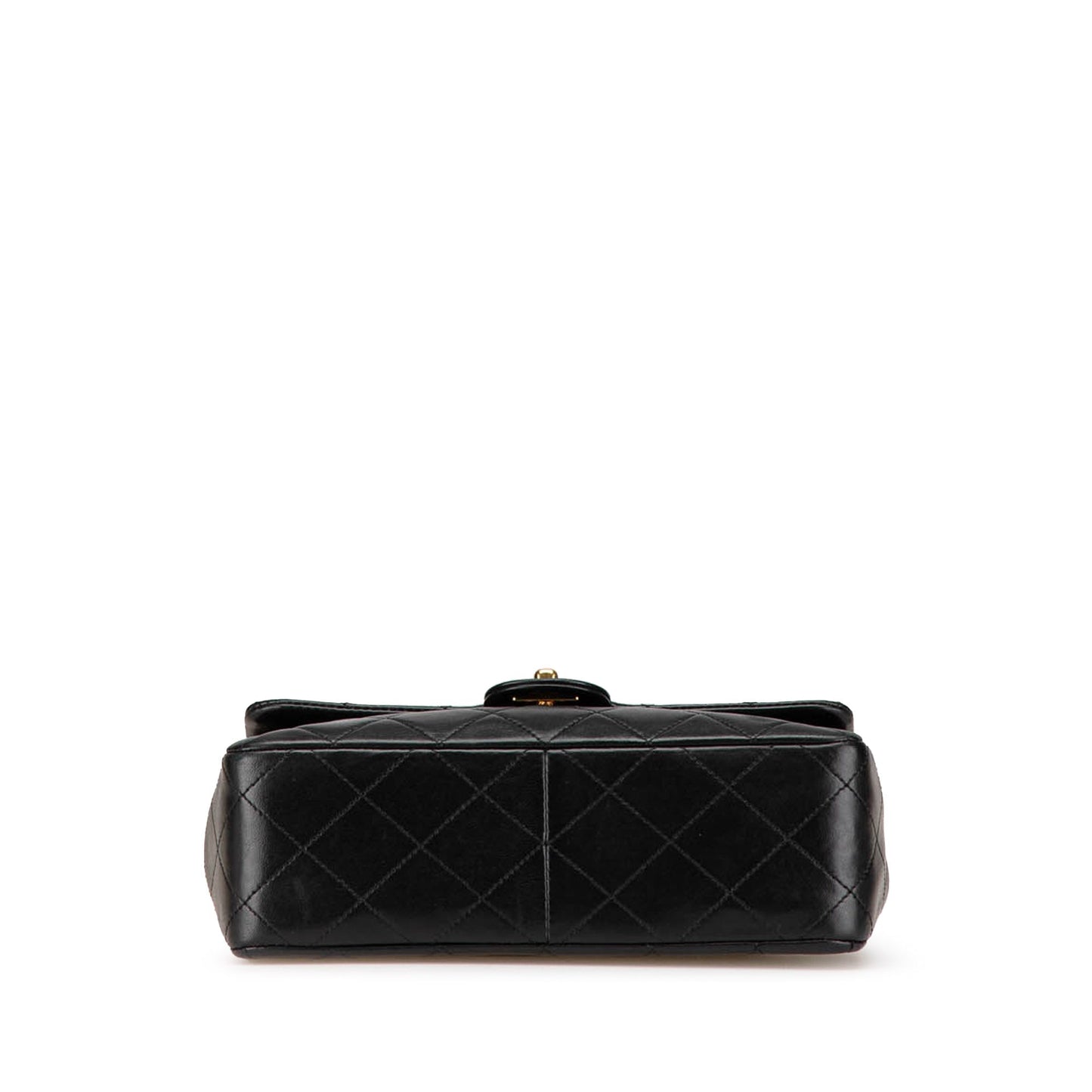 Black Chanel Mini Square Classic Lambskin Flap Crossbody Bag