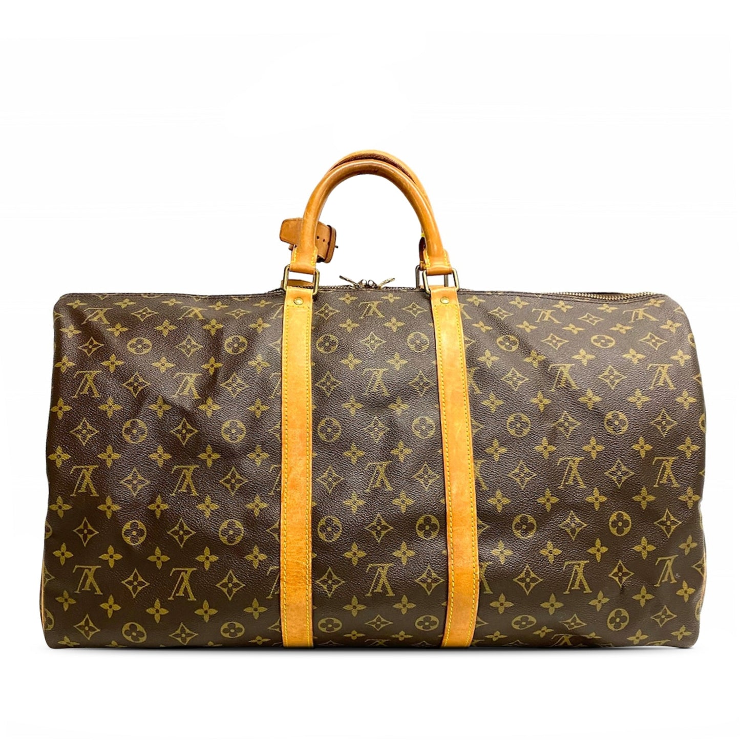 Brown Louis Vuitton Monogram Keepall Bandouliere 55 Travel Bag
