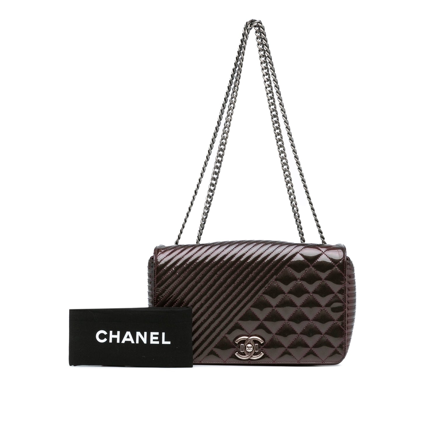 Purple Chanel Medium Patent Coco Boy Flap Shoulder Bag