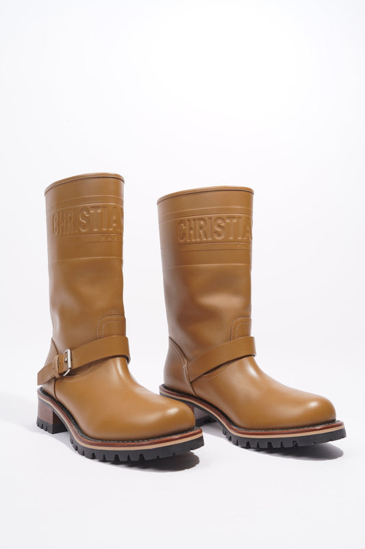 Christian Dior Quest Brown Leather EU 37.5 UK 4.5