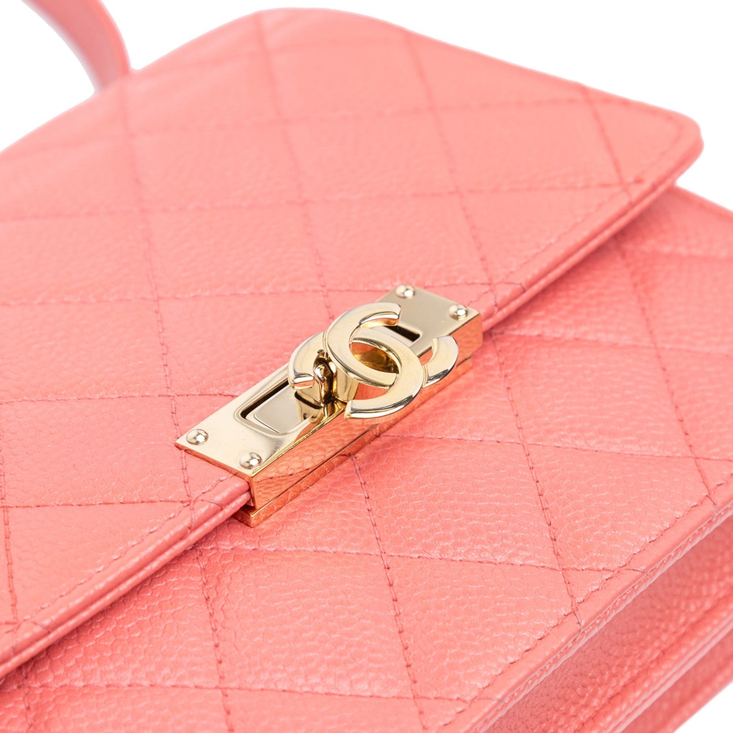 Pink Chanel Quilted Caviar Golden Class Wallet On Chain Crossbody Bag