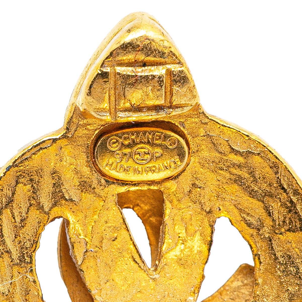 Gold Chanel Gold Plated CC Clip On Earrings