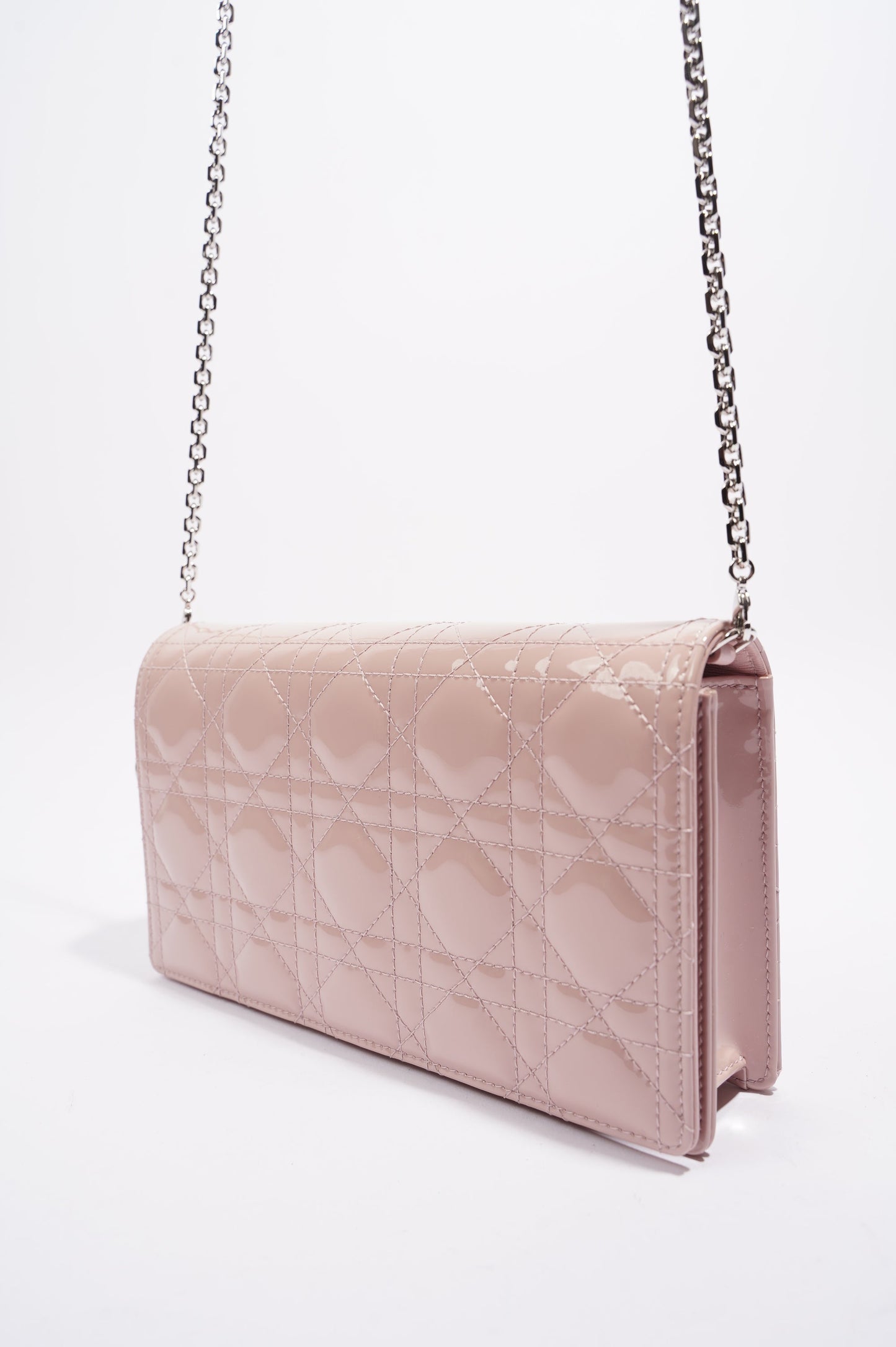 Christian Dior Lady Dior Clutch Pink Patent Leather