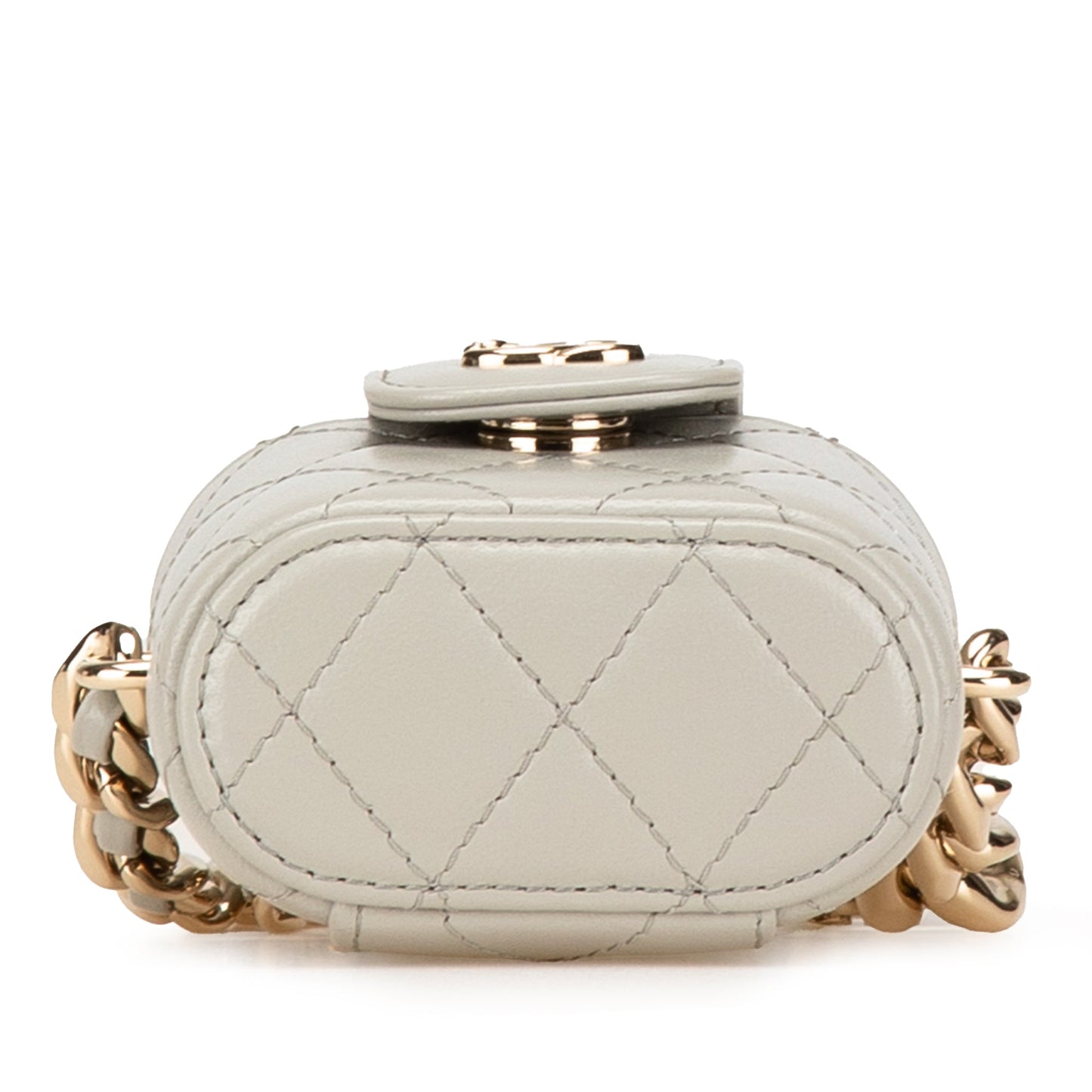Gray Chanel Mini Lambskin Elegant Chain Vanity Case Crossbody Bag