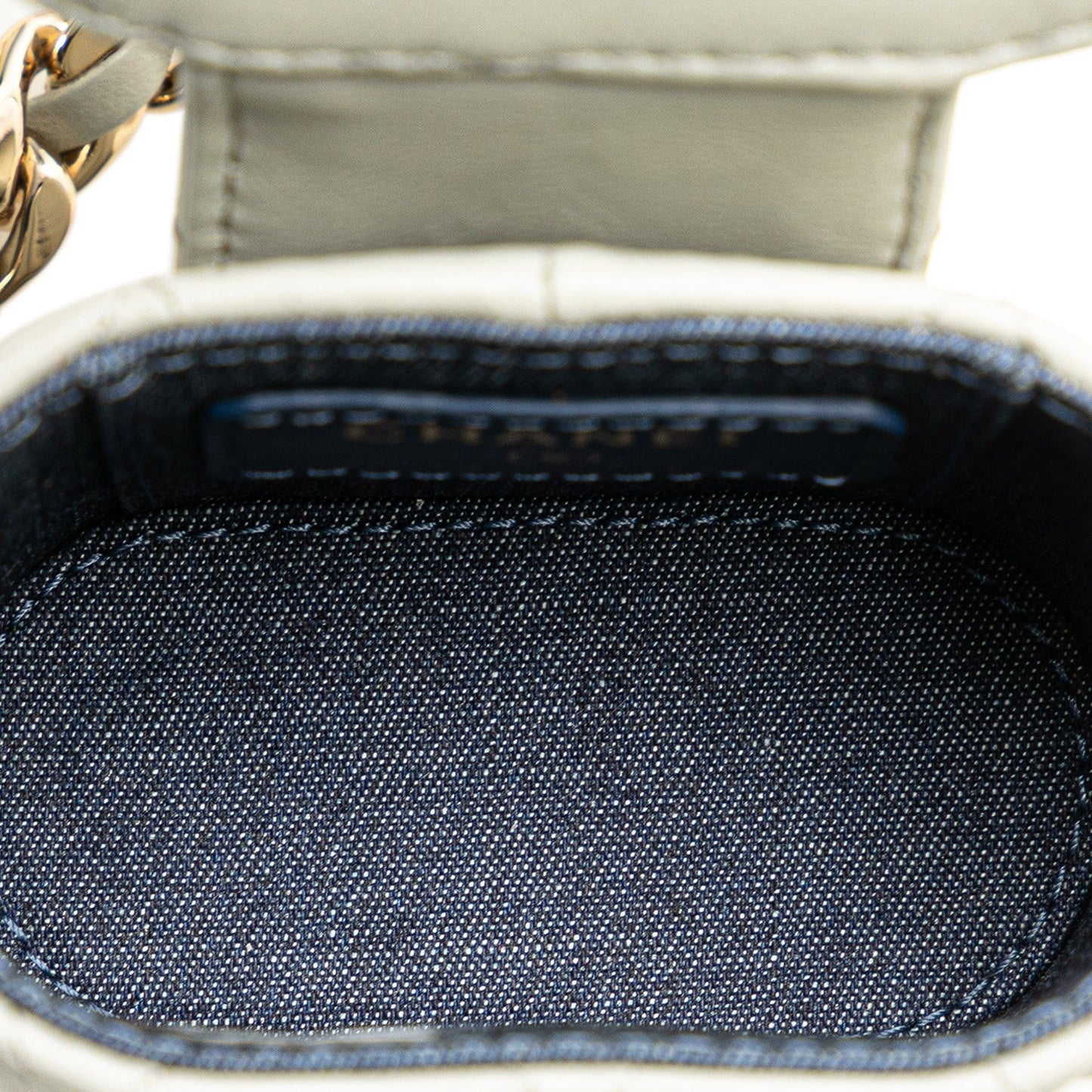 Gray Chanel Mini Lambskin Elegant Chain Vanity Case Crossbody Bag