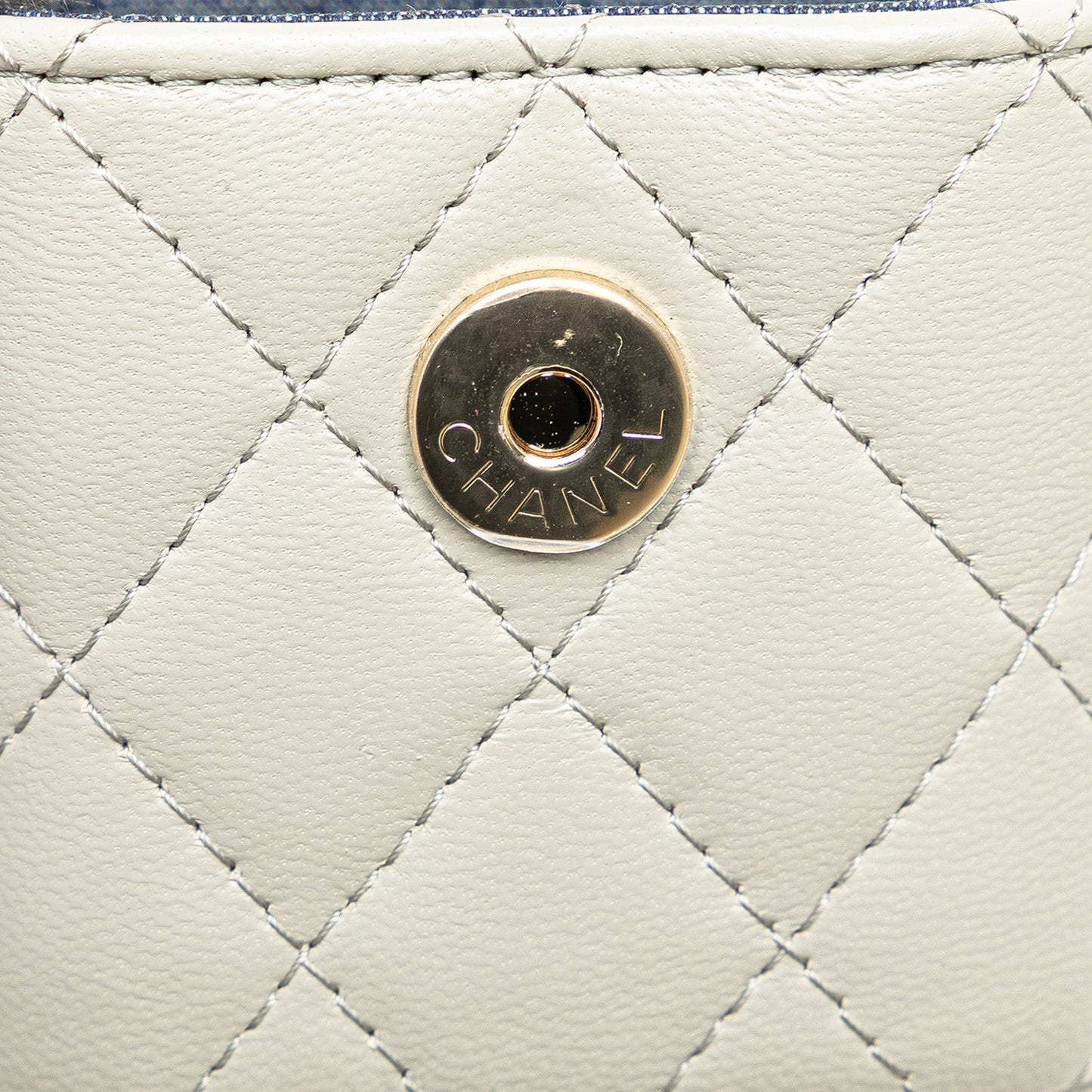 Gray Chanel Mini Lambskin Elegant Chain Vanity Case Crossbody Bag