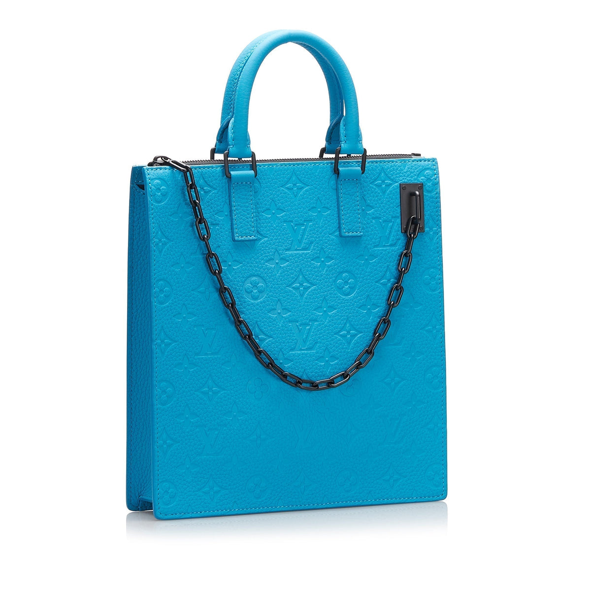 Louis Vuitton Sac Plat Blue Monogram Taurillon