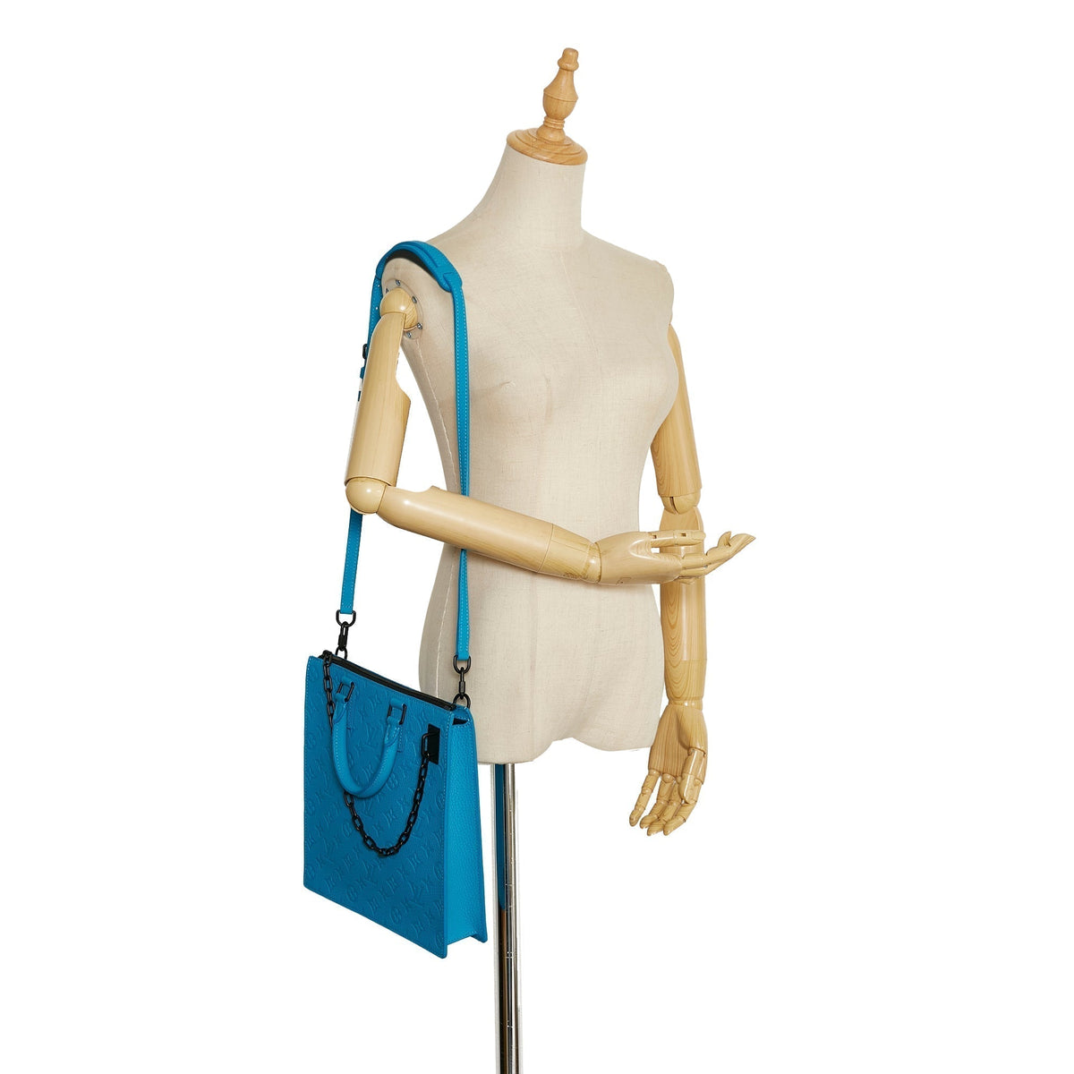 Louis Vuitton Sac Plat Blue Monogram Taurillon