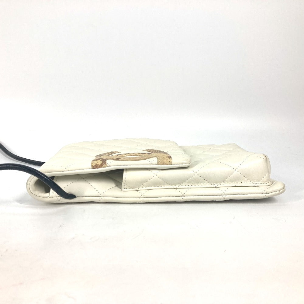 CHANEL Shoulder Bag leather white Cambon line CC COCO Mark Women Used