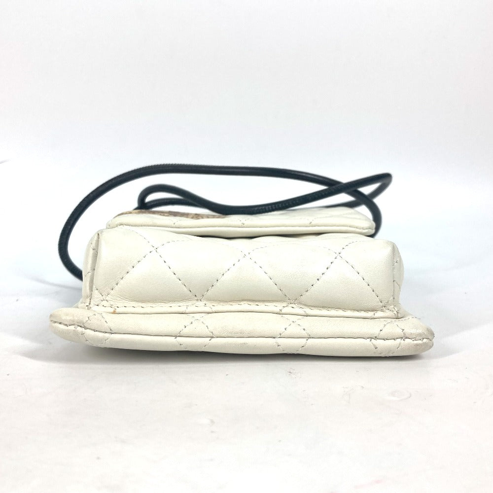 CHANEL Shoulder Bag leather white Cambon line CC COCO Mark Women Used
