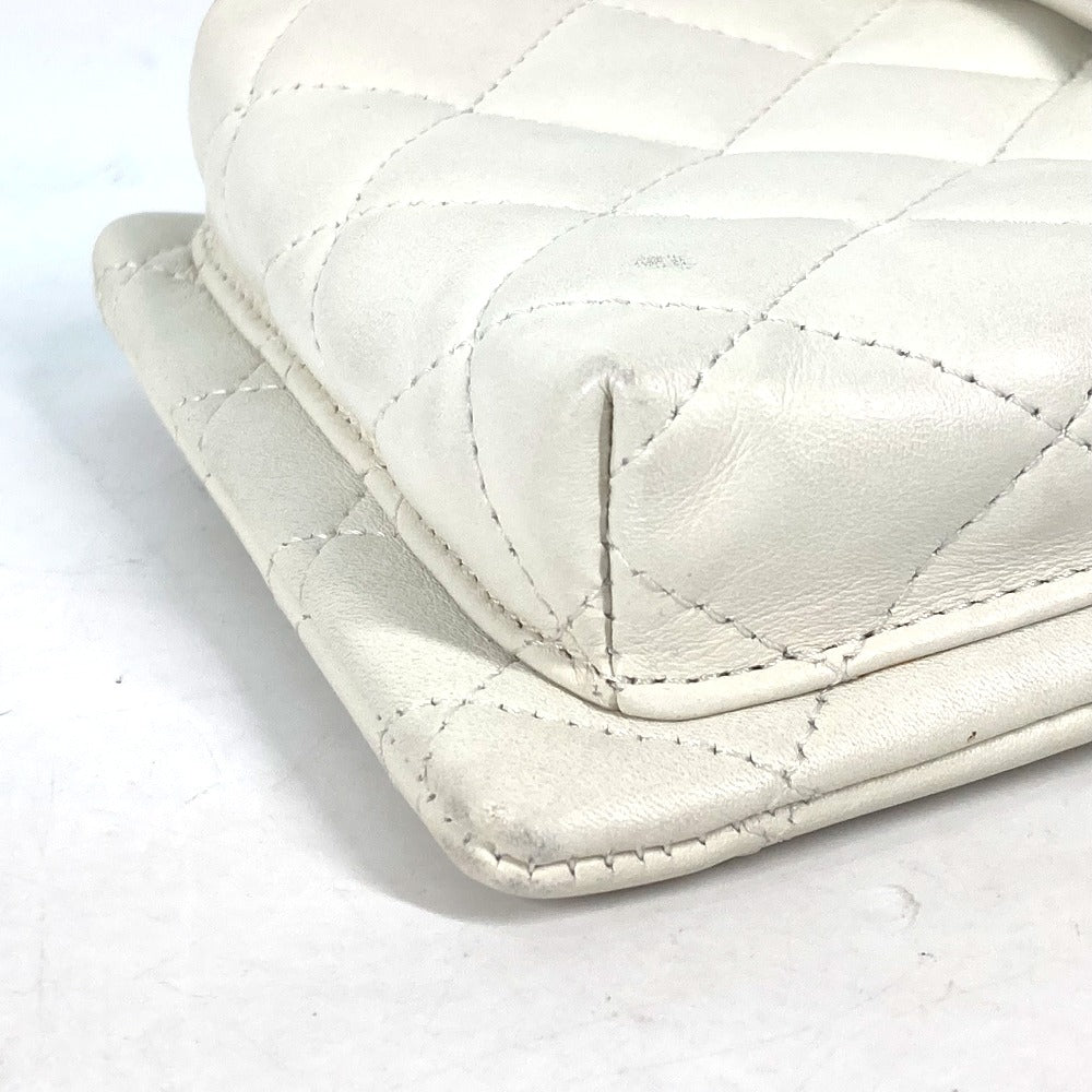 CHANEL Shoulder Bag leather white Cambon line CC COCO Mark Women Used