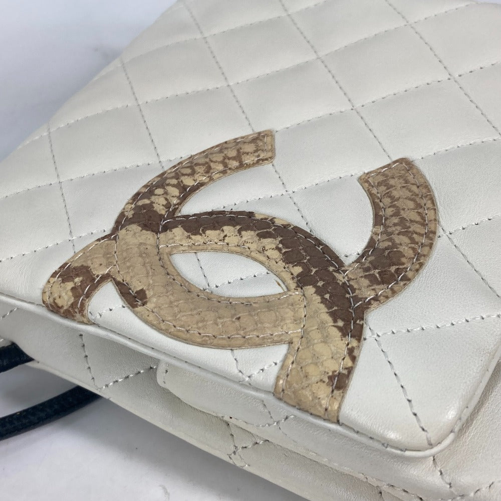 CHANEL Shoulder Bag leather white Cambon line CC COCO Mark Women Used