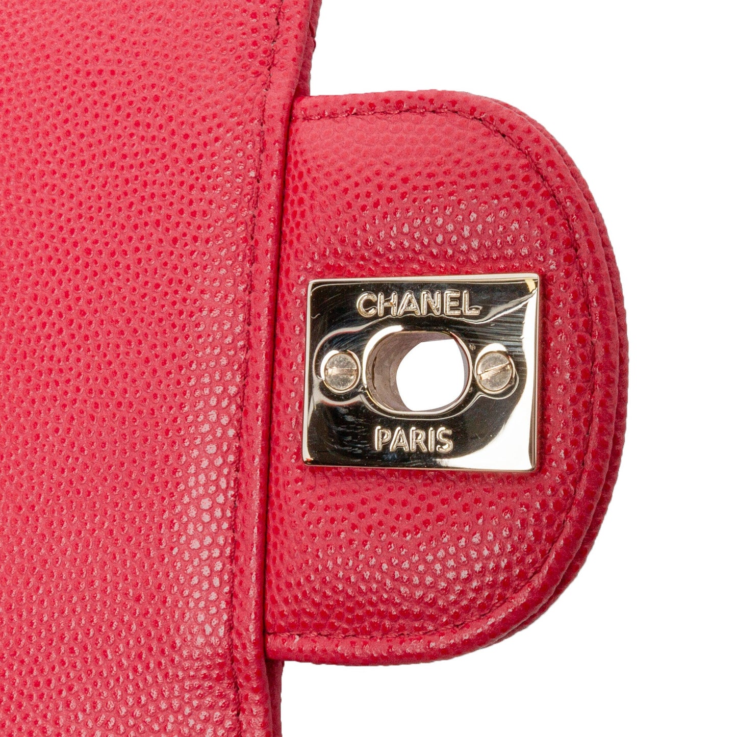 Red Chanel Mini Square Classic Caviar Single Flap Crossbody Bag