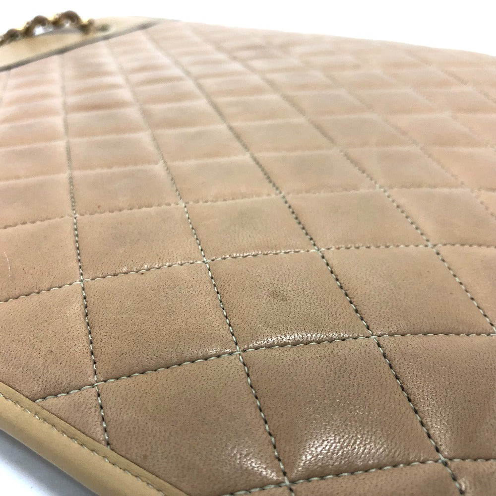 CHANEL Shoulder Bag lambskin beige CC COCO Mark Matrasse Women Used