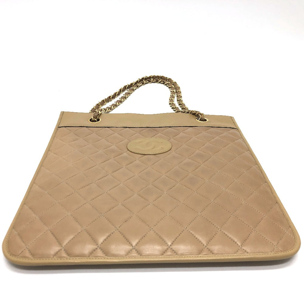 CHANEL Shoulder Bag lambskin beige CC COCO Mark Matrasse Women Used
